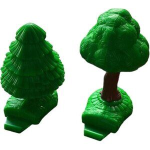 GeoTrax Railroad Plastic Trees Set Of 2 By Mattel 2003 Green Toy Accessories For